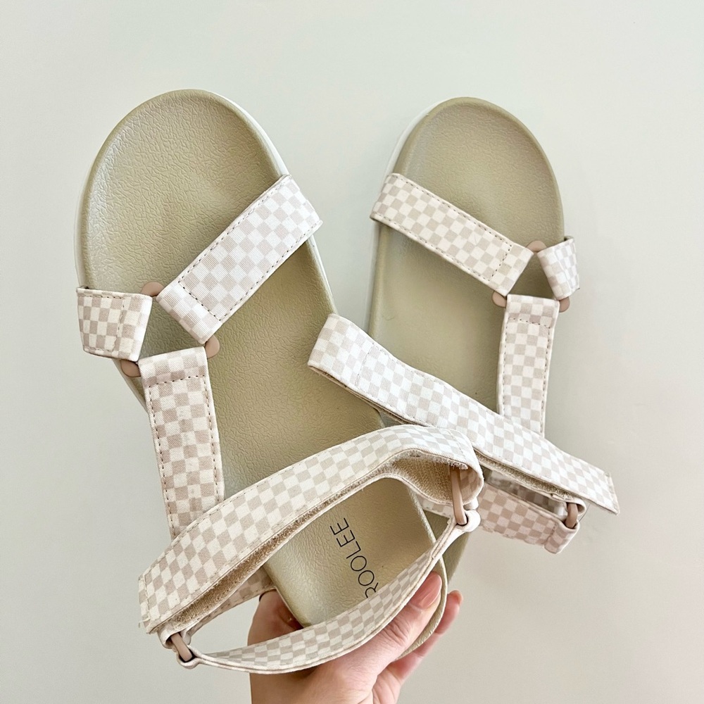 Checked sandals